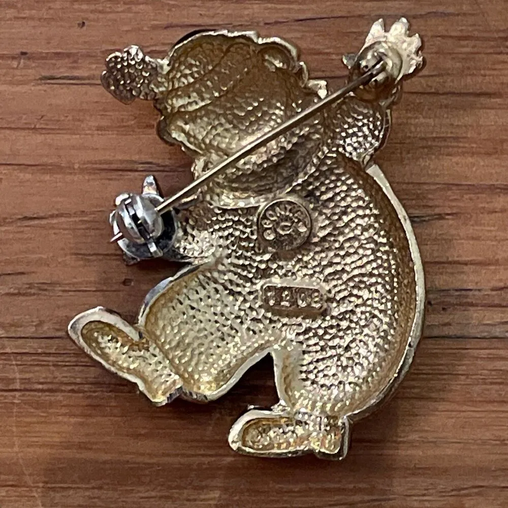 Gontie Paris Gold Tone Enameled Harlequin Clown Brooch Pin Vintage 1208 - Image 5