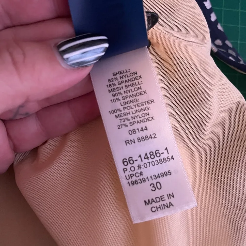 Swimsuits For All Women Plus Size 30 Navy Blue Silver One Piece Swimsuit Padded - Image 10