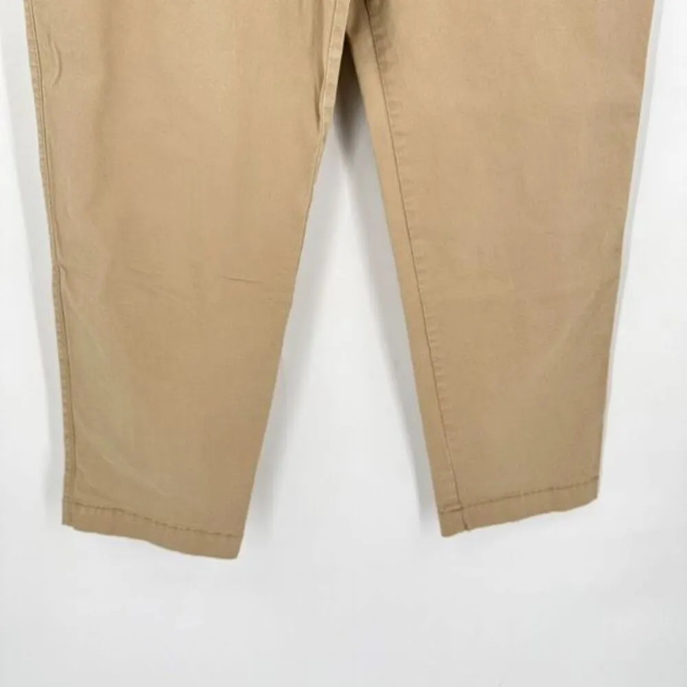 Gap Women's Flat Front Downtown Slim‎ City Cropped Pants Khaki Size 6 Petite - Image 12