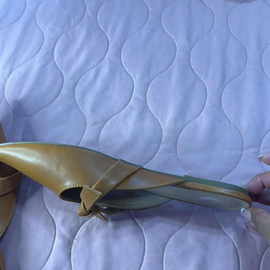 Shoes women . New ,Elegant Brown Mules with Pointed Toe and Low Heel Size 8.5 - Image 15