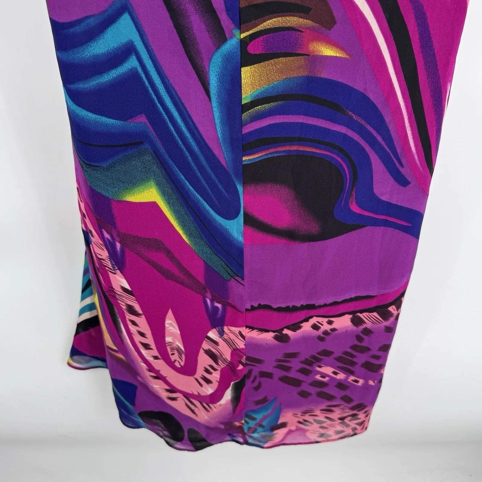 AI Authentic Icon Halter Dress Womens XS Purple Gold Sequin Flowy Boho Hippie - Image 8