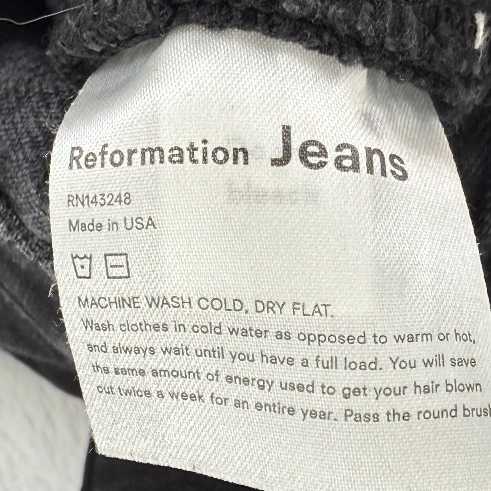 Reformation‎ Jeans Womens 24 Black Stevie Ultra High Rise Jean Comfort Stretch - Image 9