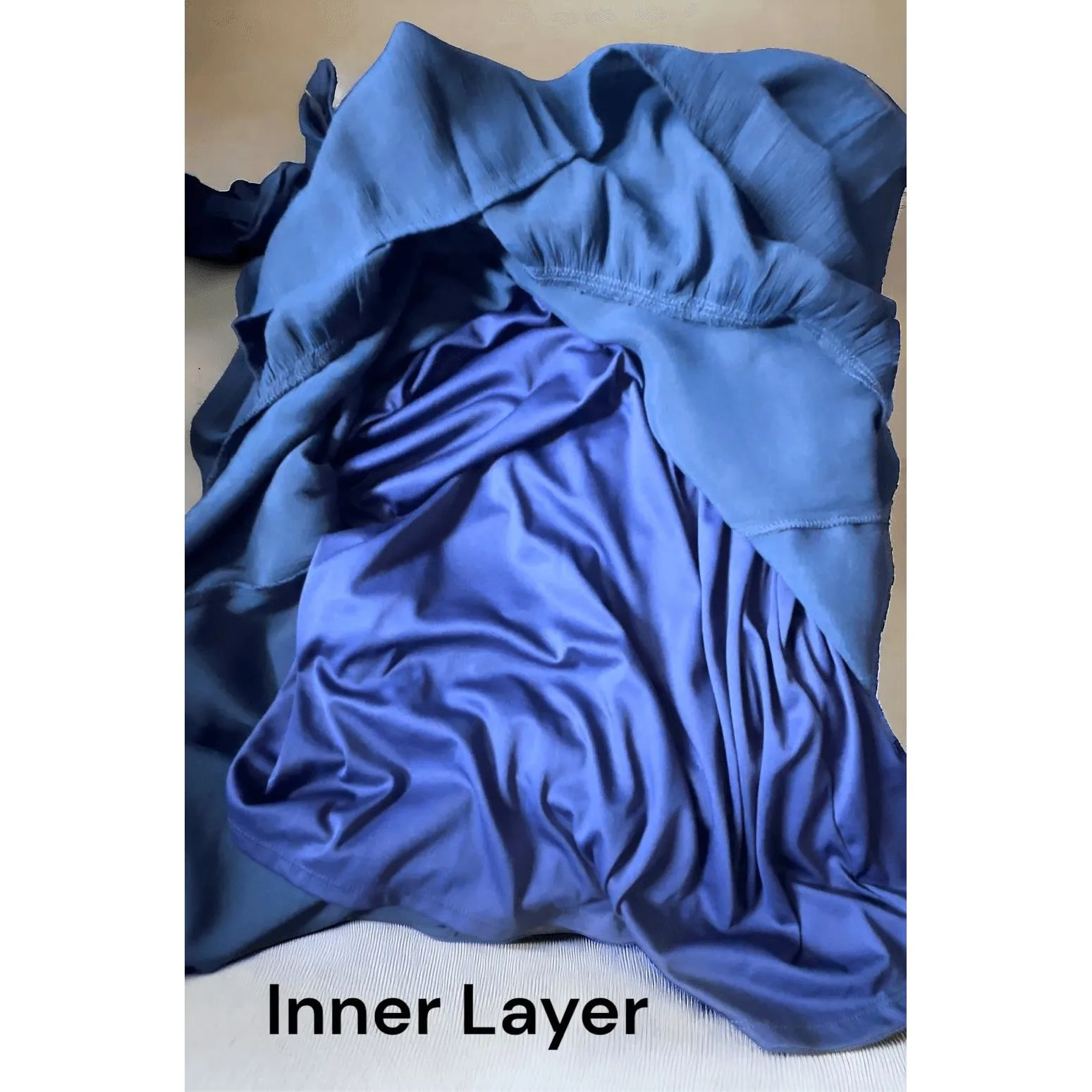 Luxology Dress Womens Blue Aline HighLow Adjustable TieStrap Midi Boho Flowy - Image 7