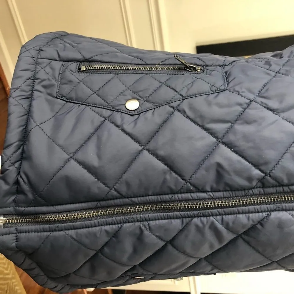 Allegra K Navy Quilted Vest Zip Pockets Medium - Image 5