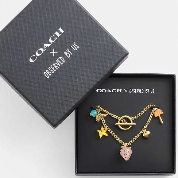 NWT Coach X Observed By Us Strawberry Heart‎ Charm Bracelet - Image 2