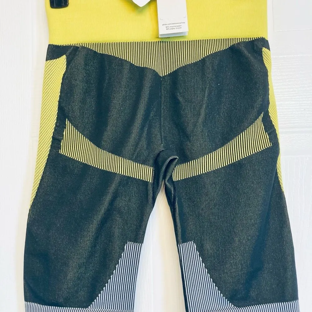 Adidas X Stella McCartney TrueStrength Seamless Short Tights Women's Medium Black - Image 2