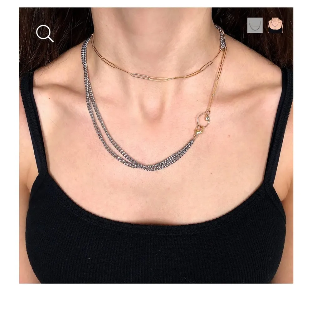 Taylor and Teasier mixed metal staple necklace - Image 2