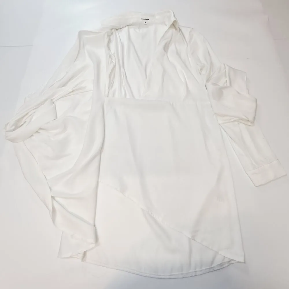 Superdown Sophie Draped Mini Dress in White Satin Medium - Image 7