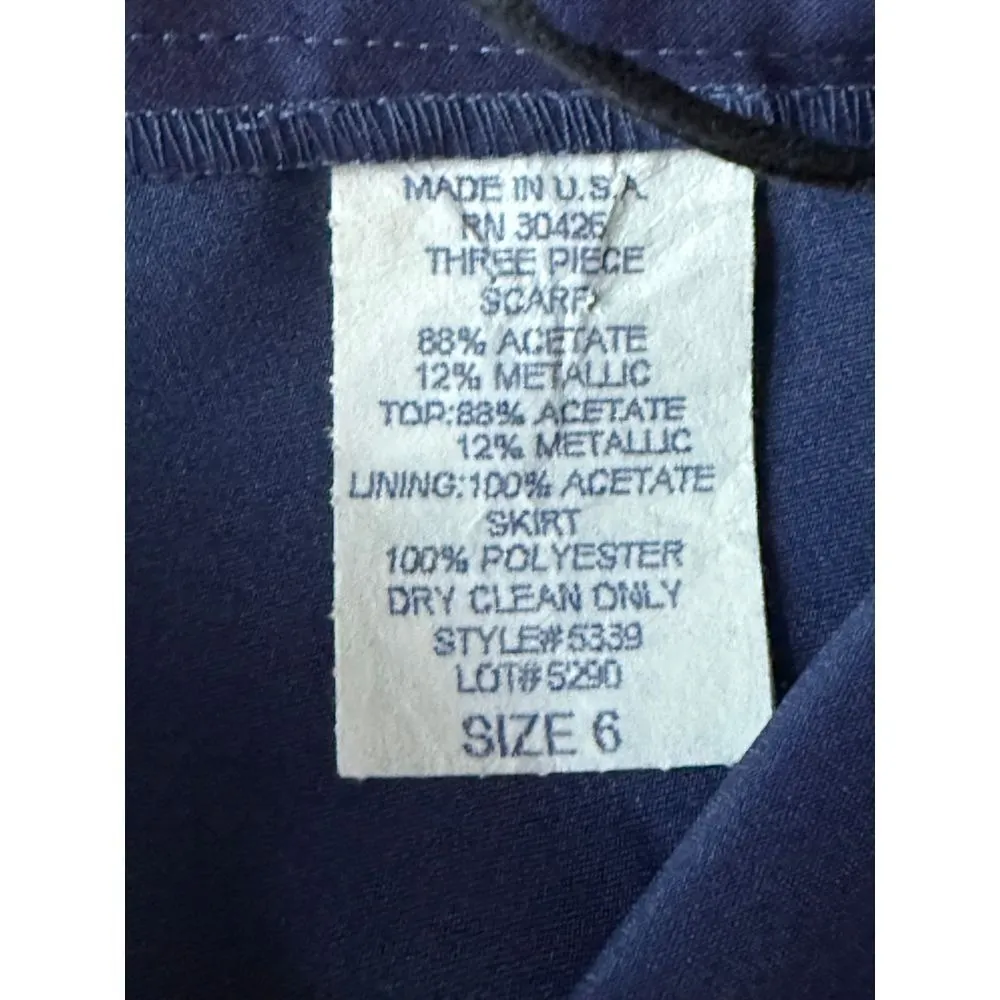 Vintage Navy Blue Formal Maxi Skirt A - Image 5