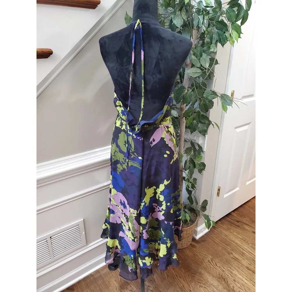 MM Couture Women's Floral Polyester V-Neck Sleeveless Knee Length Dress Size L - Image 7