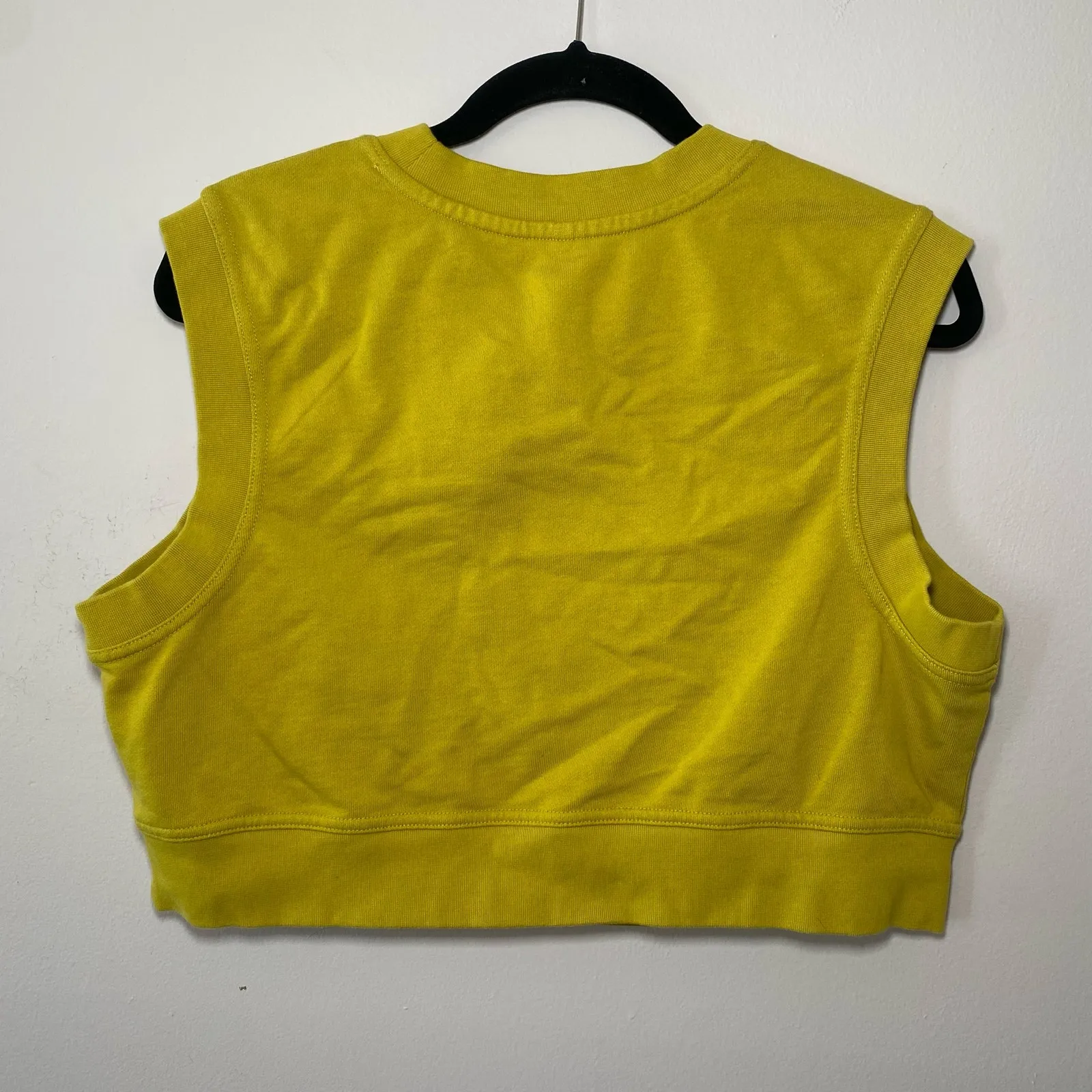 Daily Practice Anthropologie Lime Green Cropped Top Sweat Set Women's size Large - Image 5