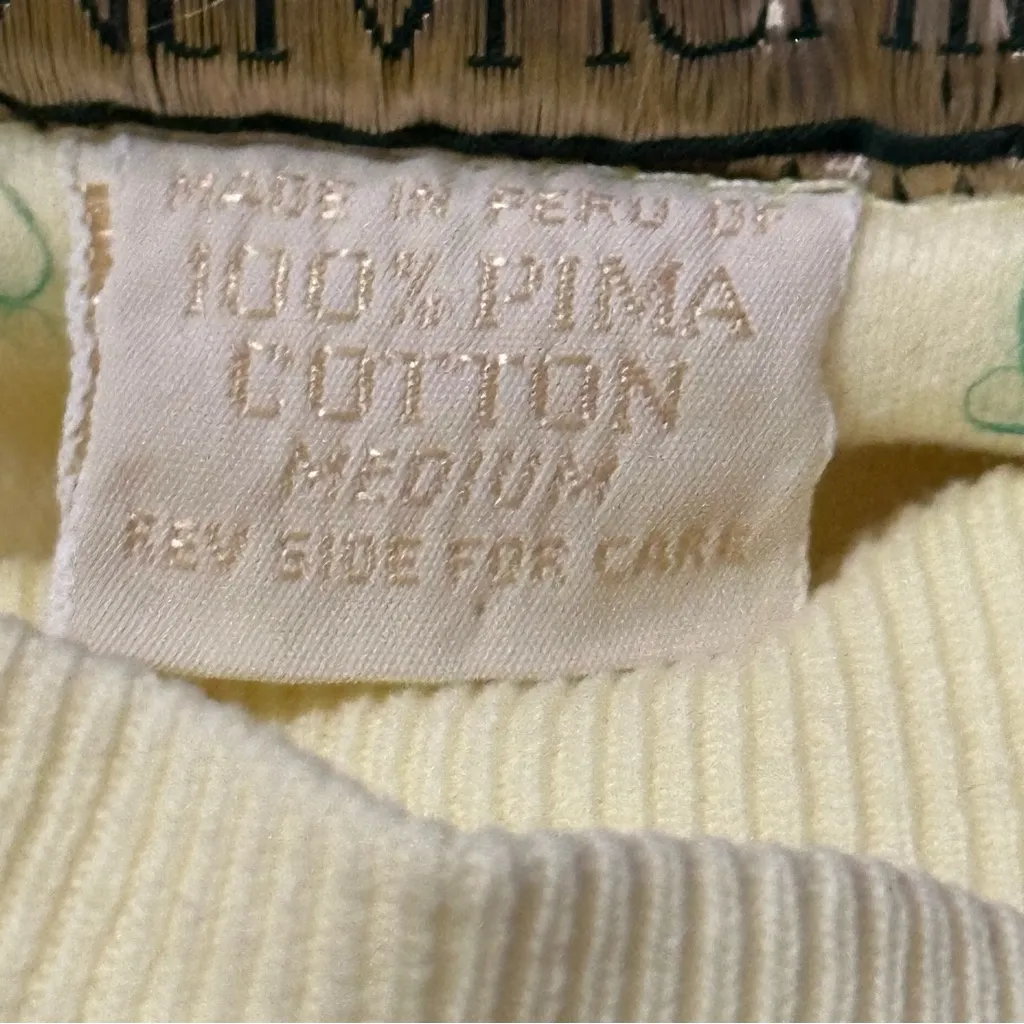 J. McLaughlin Vintage Women’s Size M Light Cream Yellow Cotton Turtleneck Top - Image 8