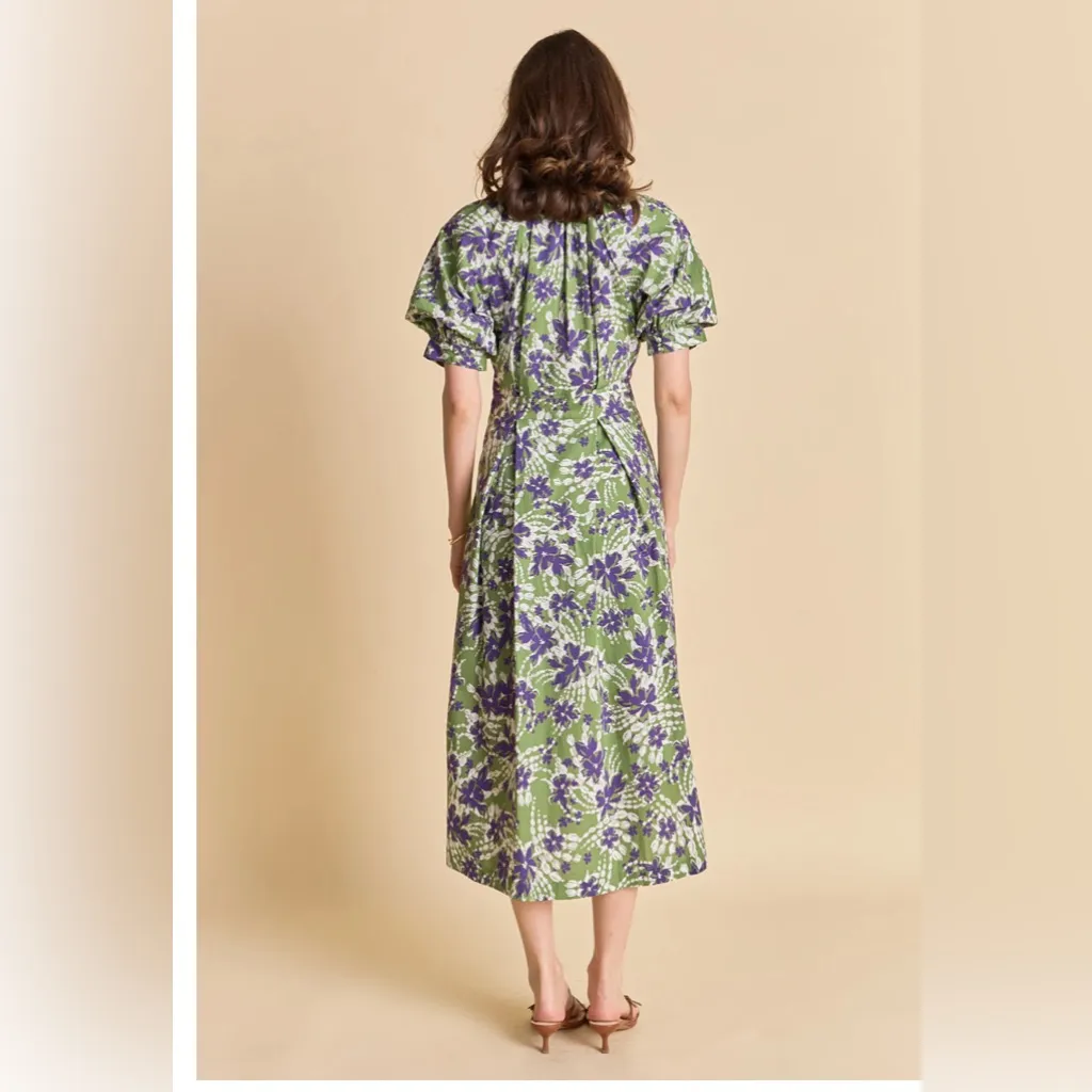 English Factory Casual Print Pleat Midi Dress FLORAL PRINTED MIDI DRESS size XS - Image 3