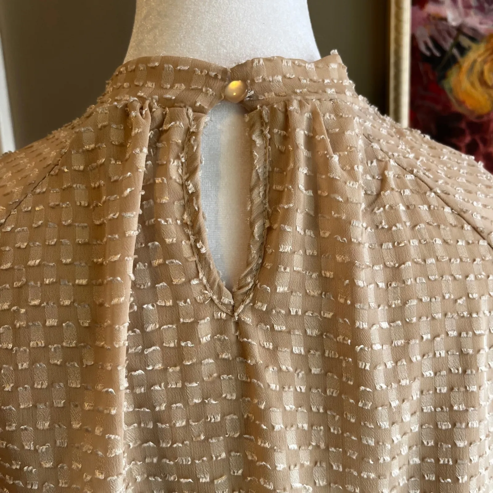 Chic Beige Women's Blouse Feminine Fairy Cottagecore Elegant PXL Festive
Flirty Tan Size undefined - Image 10