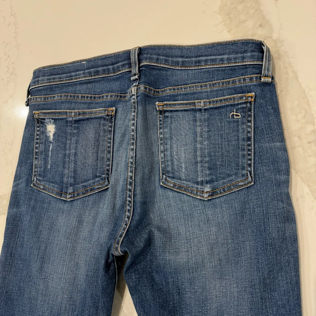 Rag & Bone Harajuku Patchwork Skinny Denim Jeans Women’s 28 Blue/Buffalo Plaid - Image 11