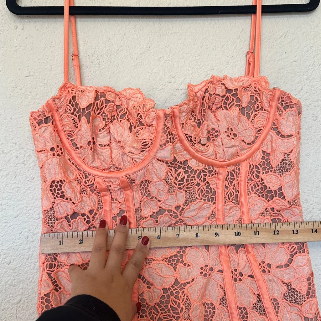 HOUSE OF CB ILAYDA Sorbet Embroidered Floral Lace Mini  DRESS Size M $285 - Image 14