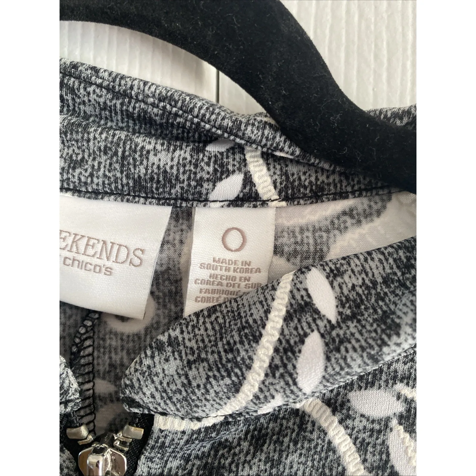 Chicos 0 Womens Weekends Small Jull Zip Textured Jacket Floral Travel Comfort - Image 3