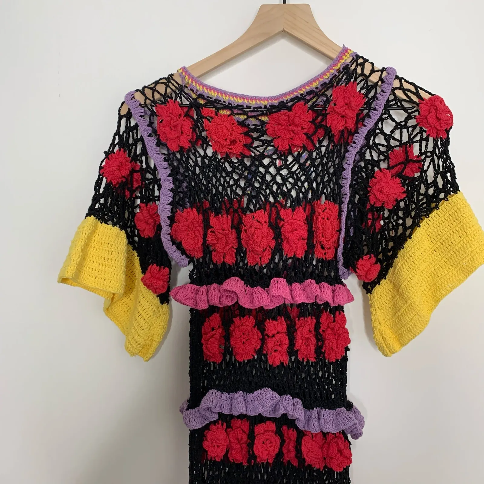 CeliaB Ambra Embroidered Midi Dress Black Womens XS - Image 9