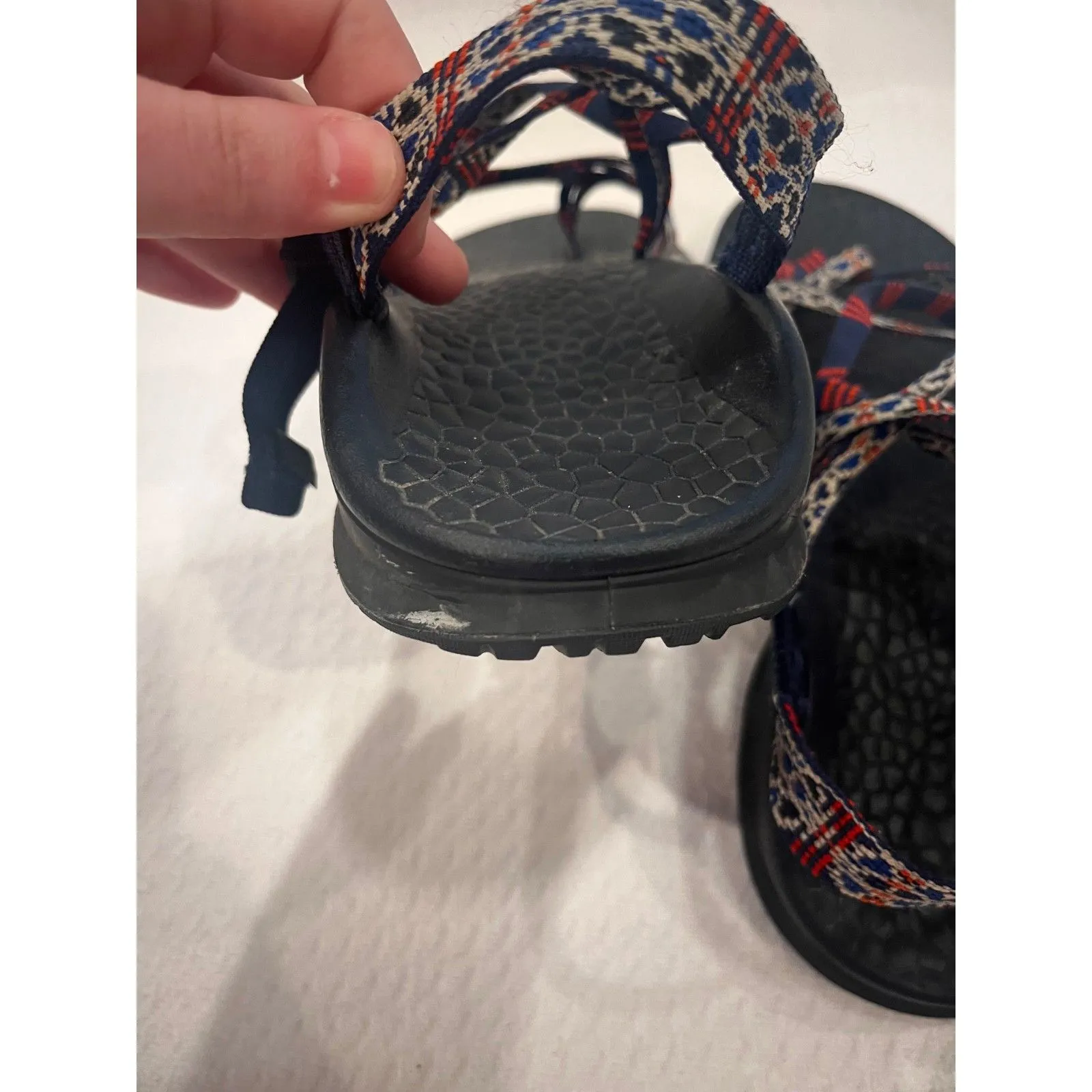 Chaco Women’s Classic Red White Blue Strappy Hiking Sandals Size 9 - Image 3