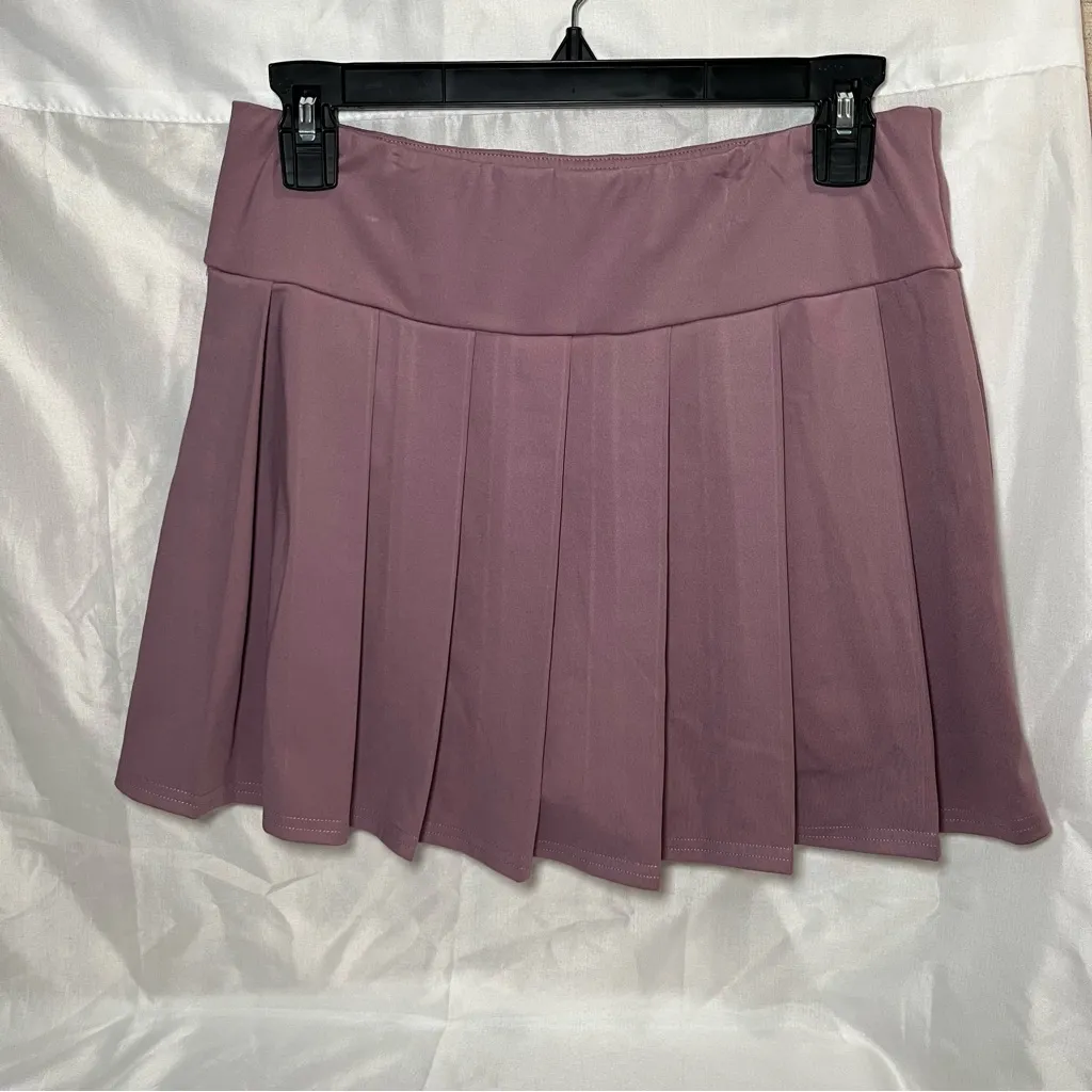 Purple matching crop top & pleated athletic tennis golf skirt workout set sz M Size M - Image 5