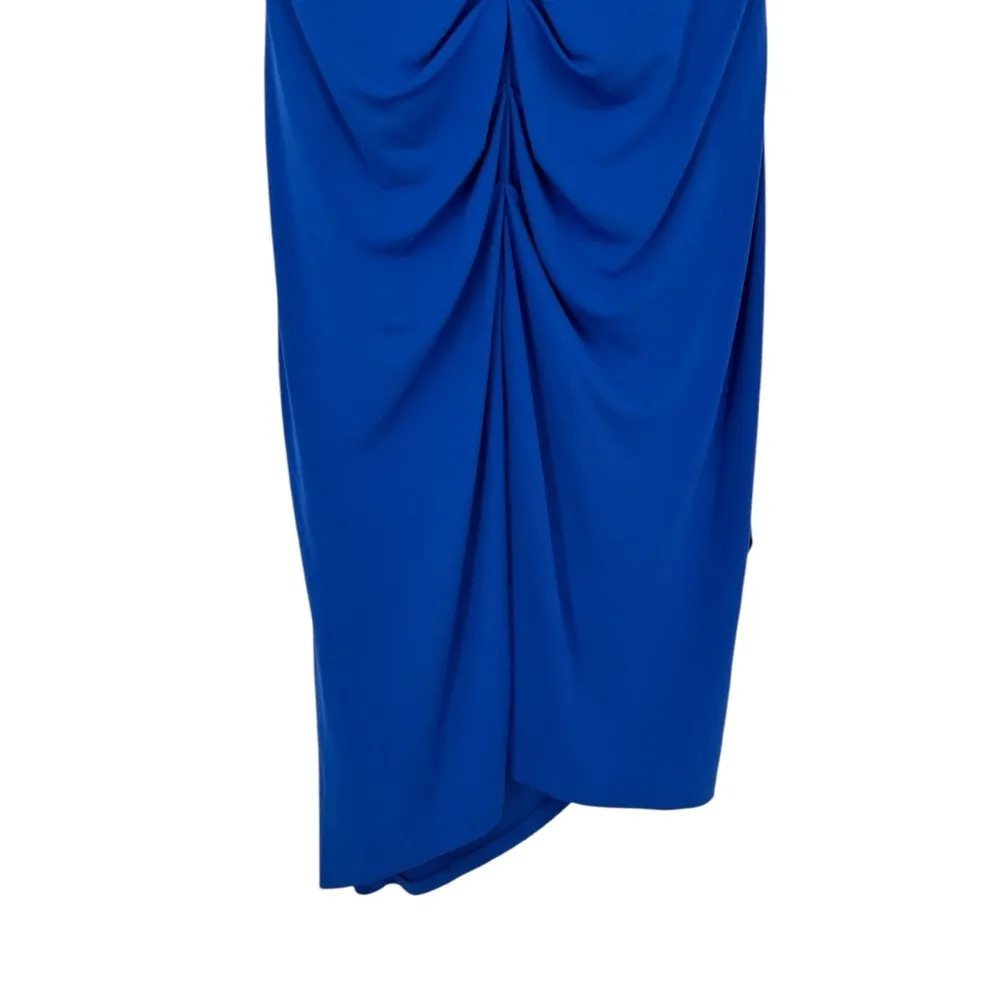 Nicole Miller Blue Stephanie Dress size 0X Sleeveless Stretch Faux Wrap - Image 7