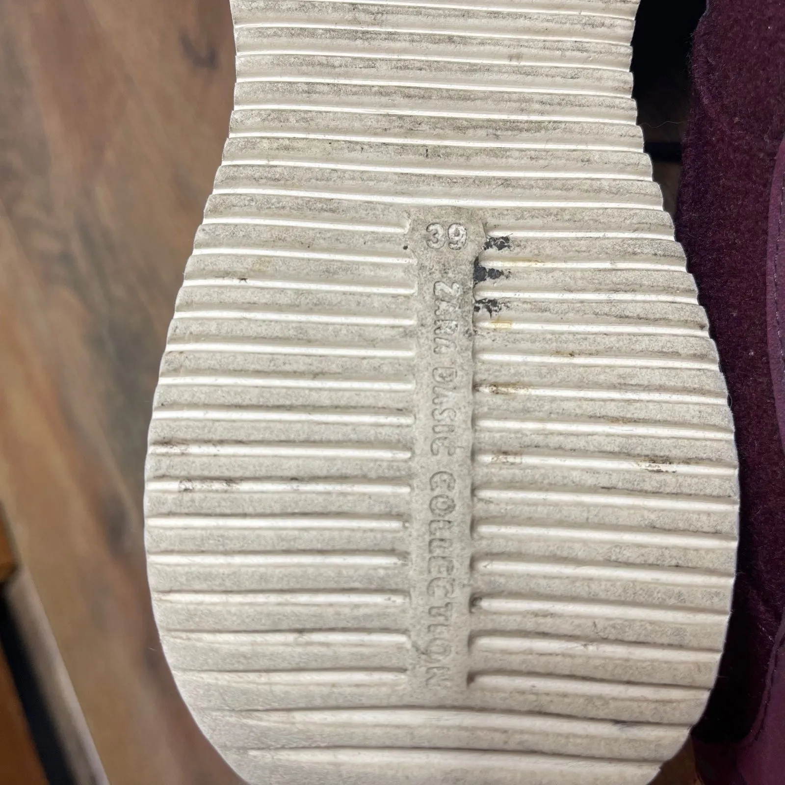 Zara Basic Woman’s Burgundy Suede Platform Sneakers Size 39 (US 8) - Image 12