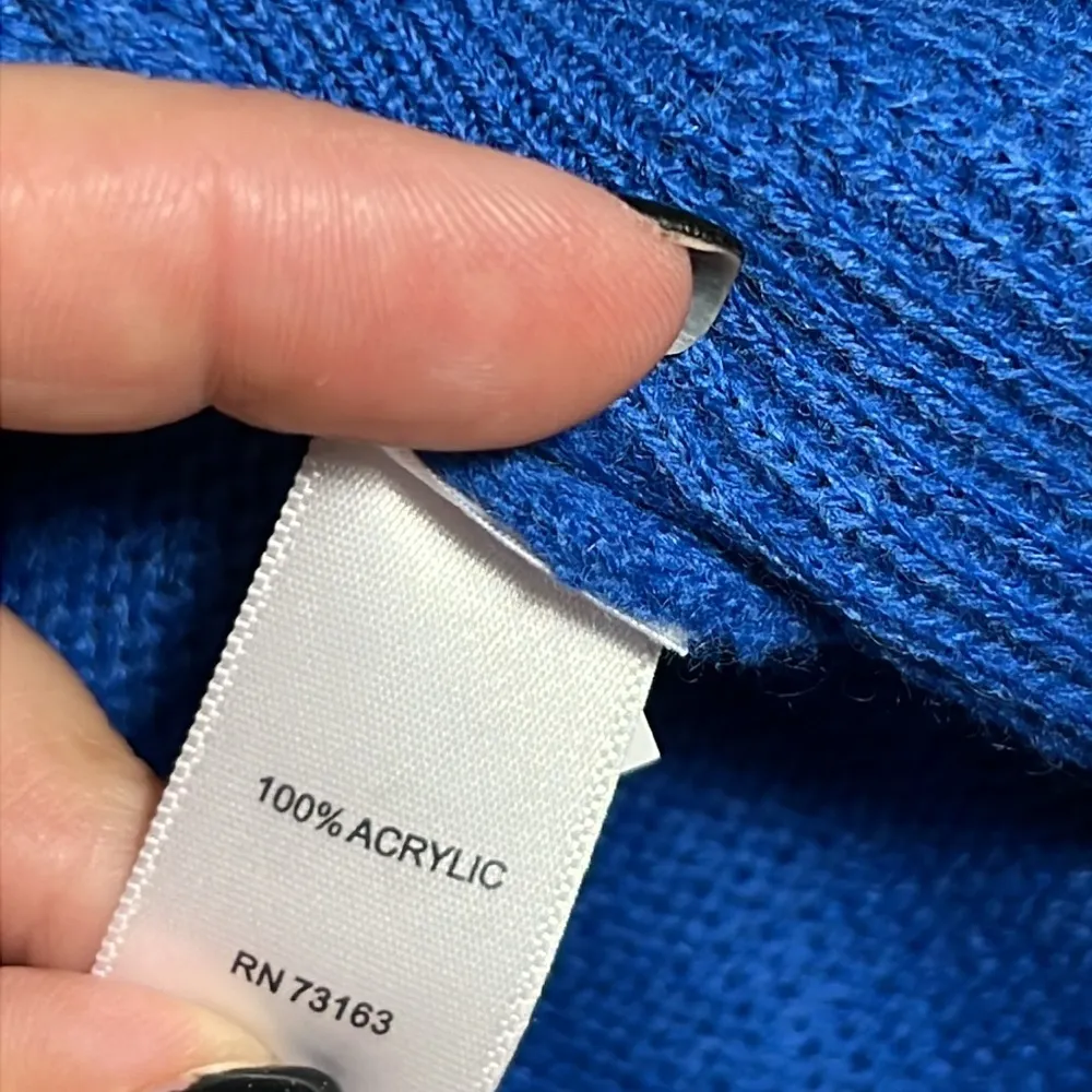 Cable & Guage large Olympian blue cardigan sweater long sleeve work casual flaw - Image 11