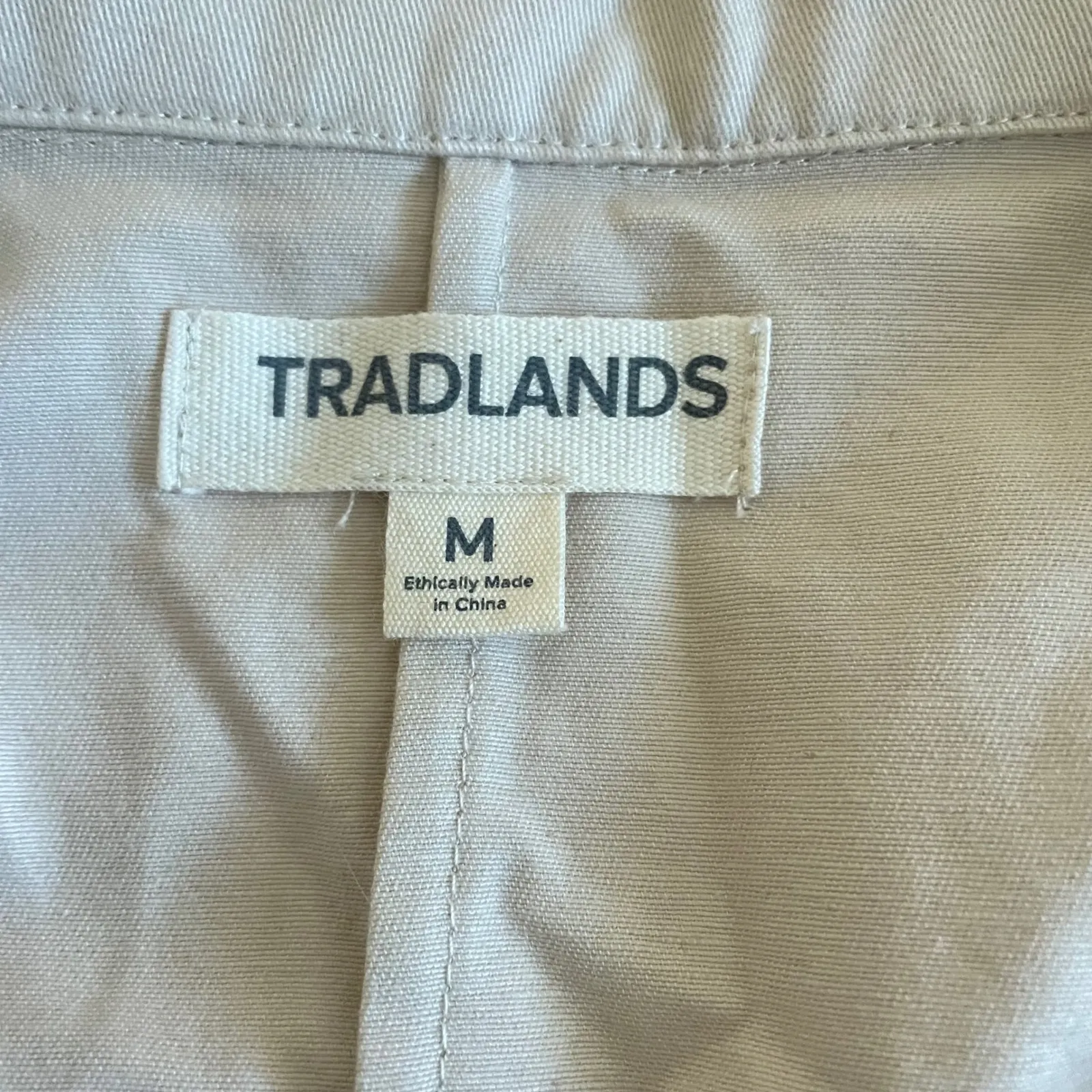 Tradlands Finn Short Sleeve Utility Jumpsuit Belted in Natural Canvas Medium Tan - Image 3