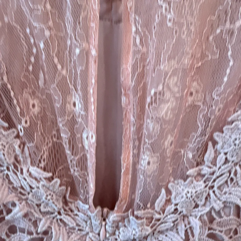 Romeo + Juliet Couture Pink Lace Mini Dress Size M Sleeveless Cocktail - Image 5