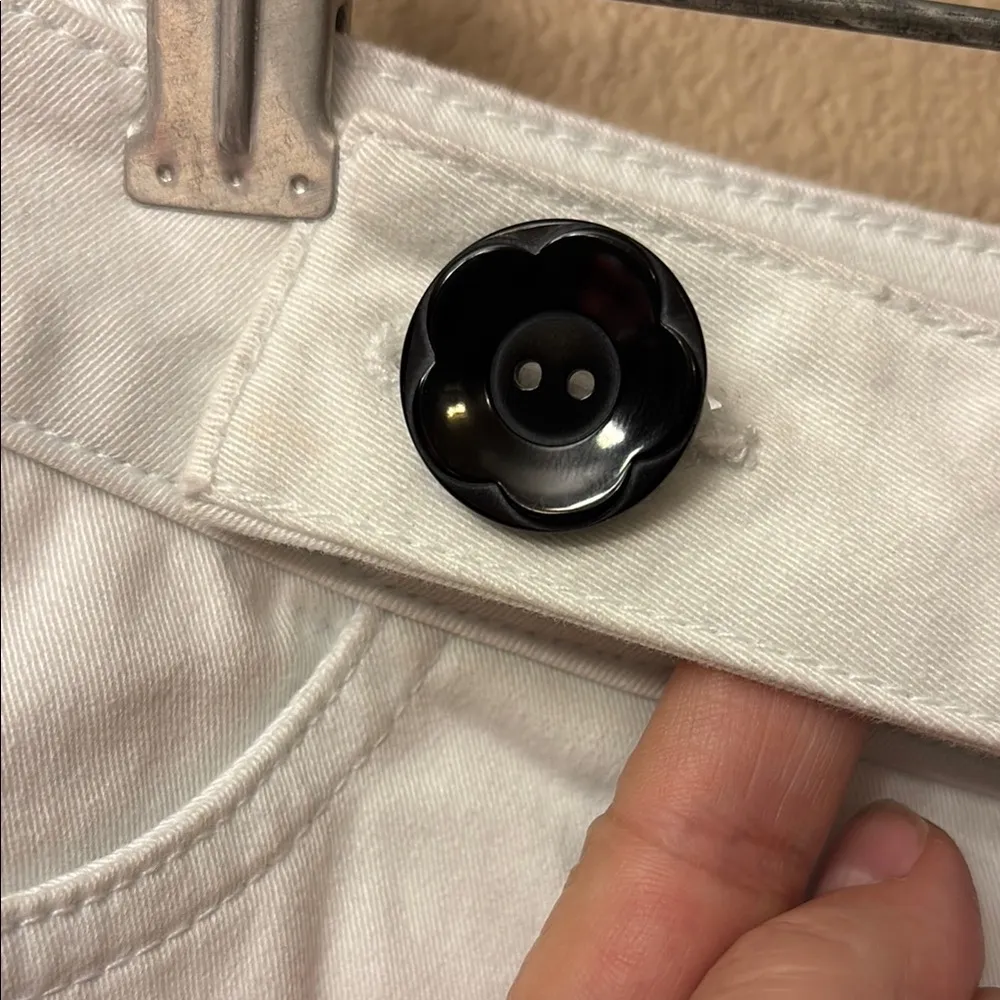 NEW! Duck Head Jeanswear Size 8 WHITE Stretch Denim Long Bermuda Shorts Culottes Split Skirt Capris - Image 8