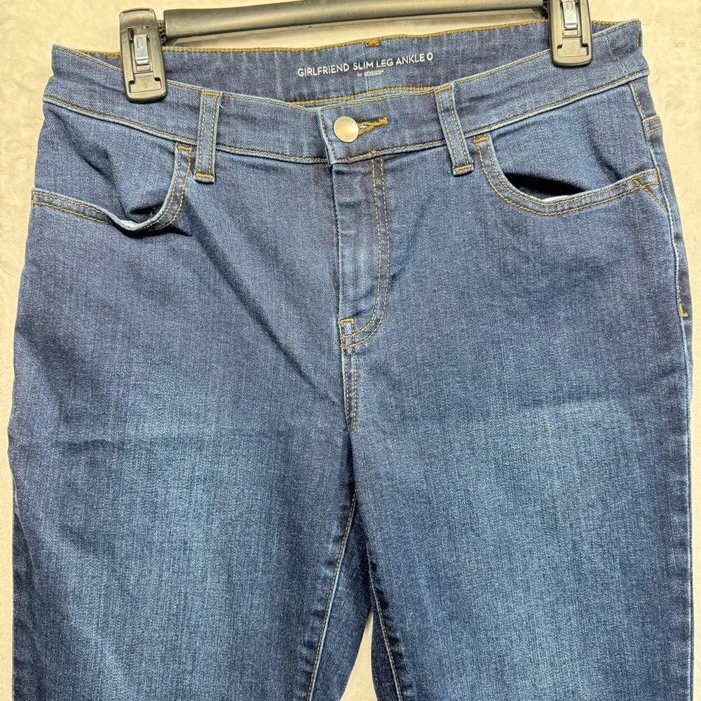 Chico’s Girlfriend Slim Leg Ankle Jeans Dark Wash Stretch Denim Size 0/4 - Image 5