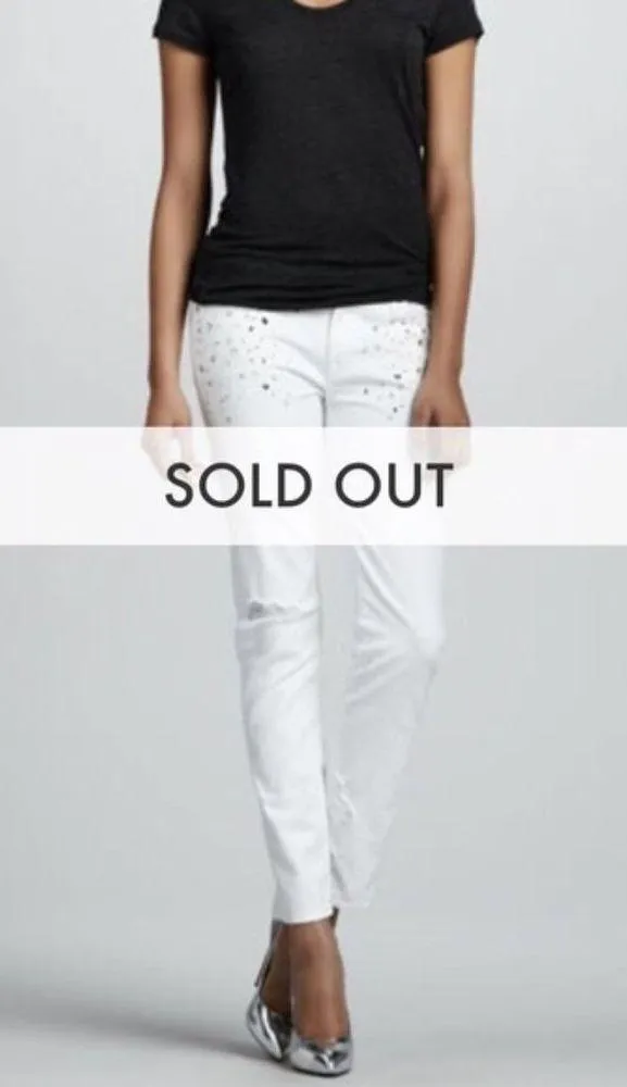7 for all Mankind the Slim Cigarette Embellished White - Image 6