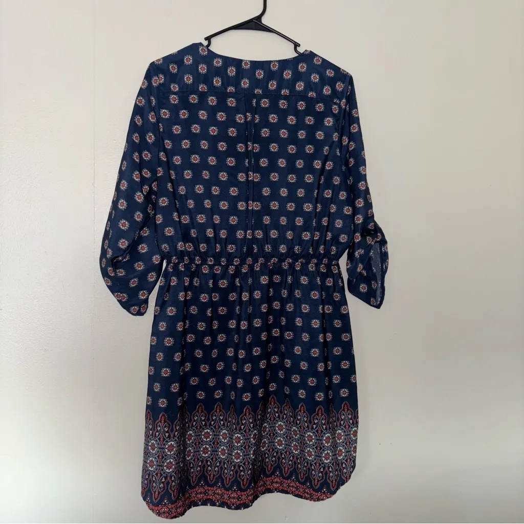 Rue21 Navy and Red Patterned Midi Dress - Image 5