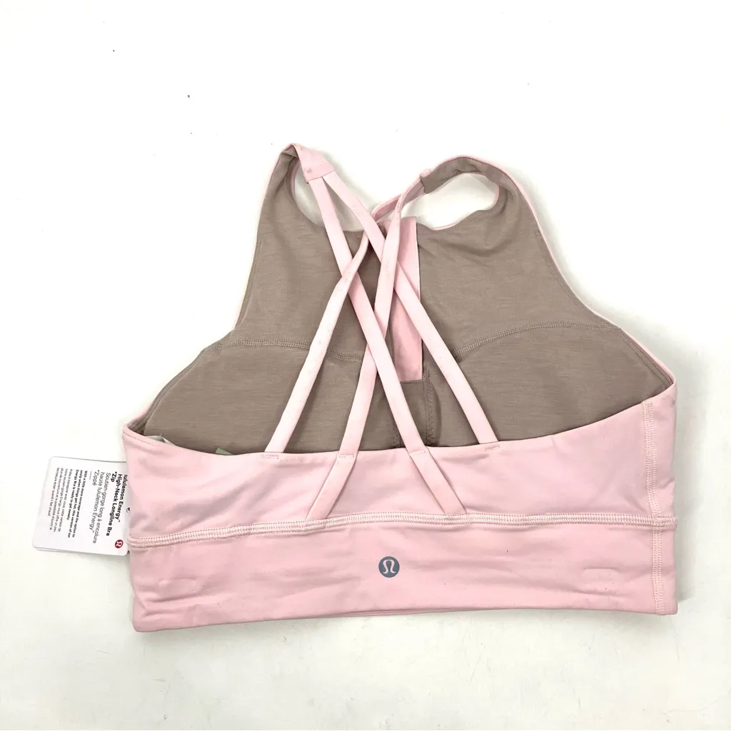 NWT Lululemon Energy Bra High-Neck Longline Zip in Pink - Image 3