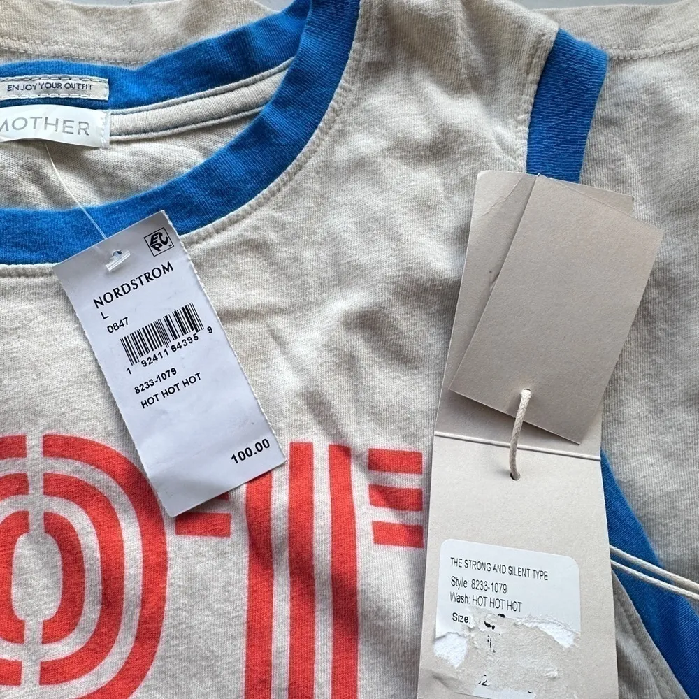 #1 NWT MOTHER Denim The Strong and Silent Tank in Hot Hot Hot Blue Size L - Image 7