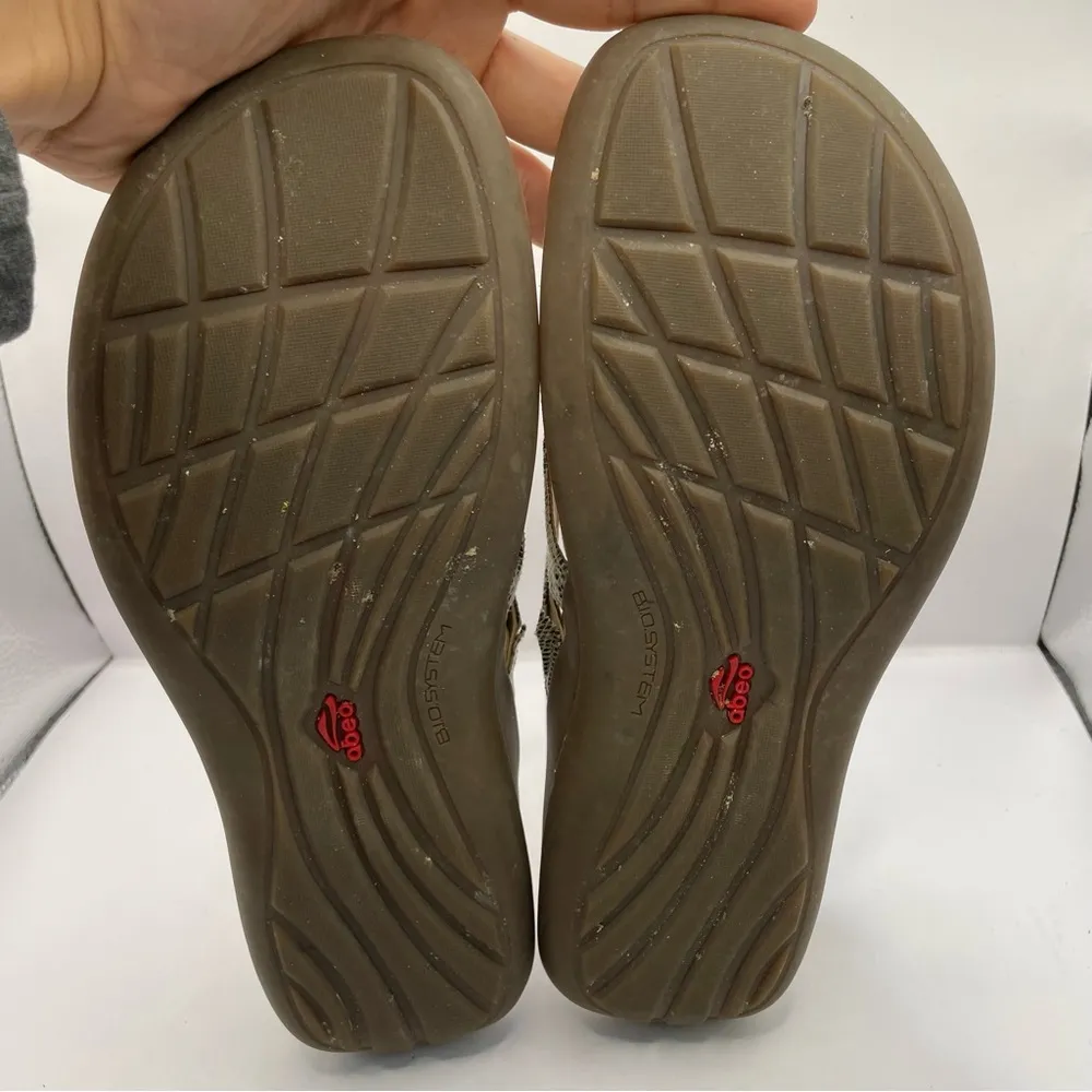 Abeo Brenda Strappy Sandal Size 7.5n Beige Reptile Straps Biomechanical Footbed - Image 6