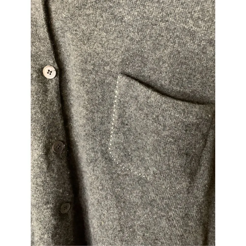 Brunello Cucinelli 100% cashmere cardigan sweater gray women's size XL - Image 4