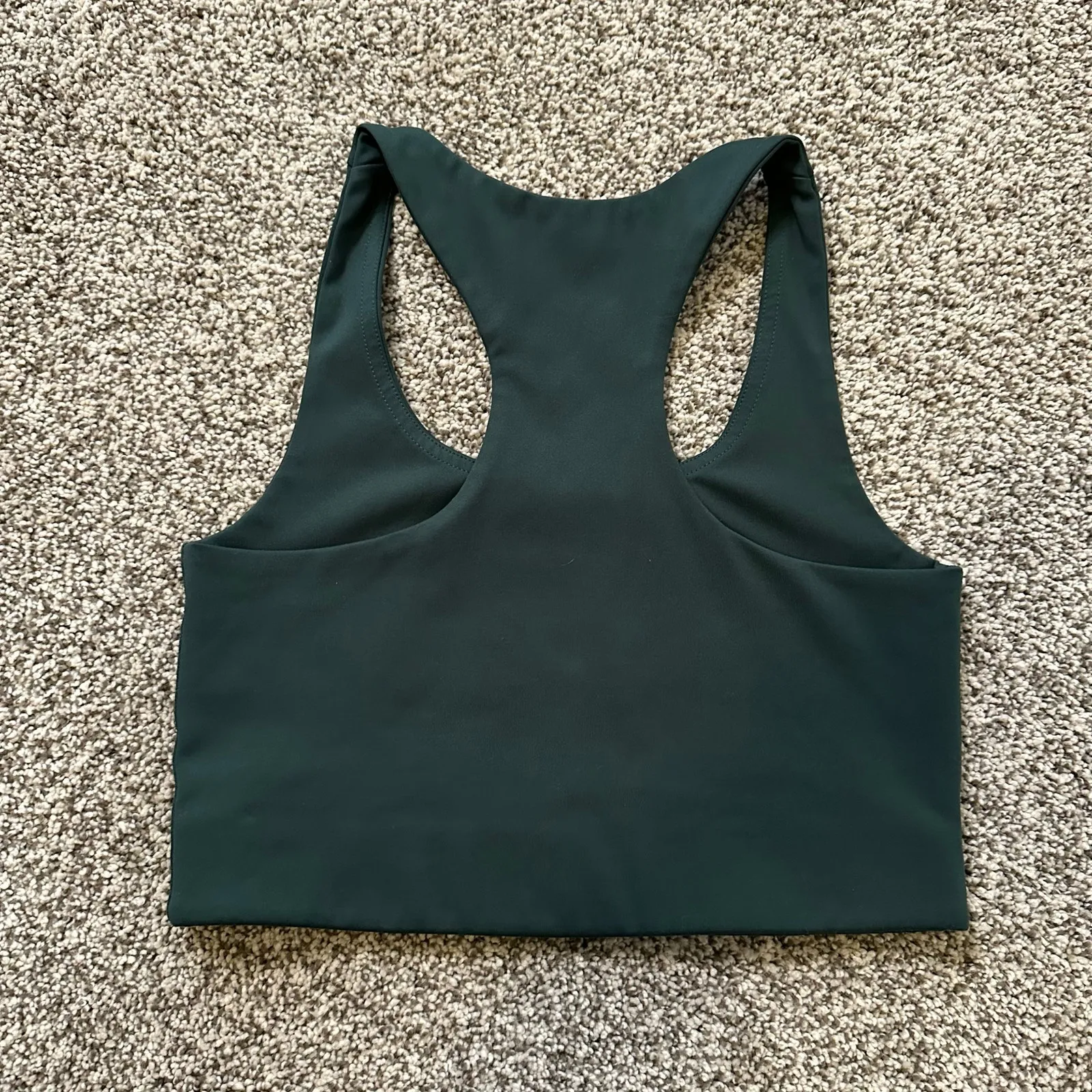 Girlfriend Collective dark green racerback sports bra size S - Image 3
