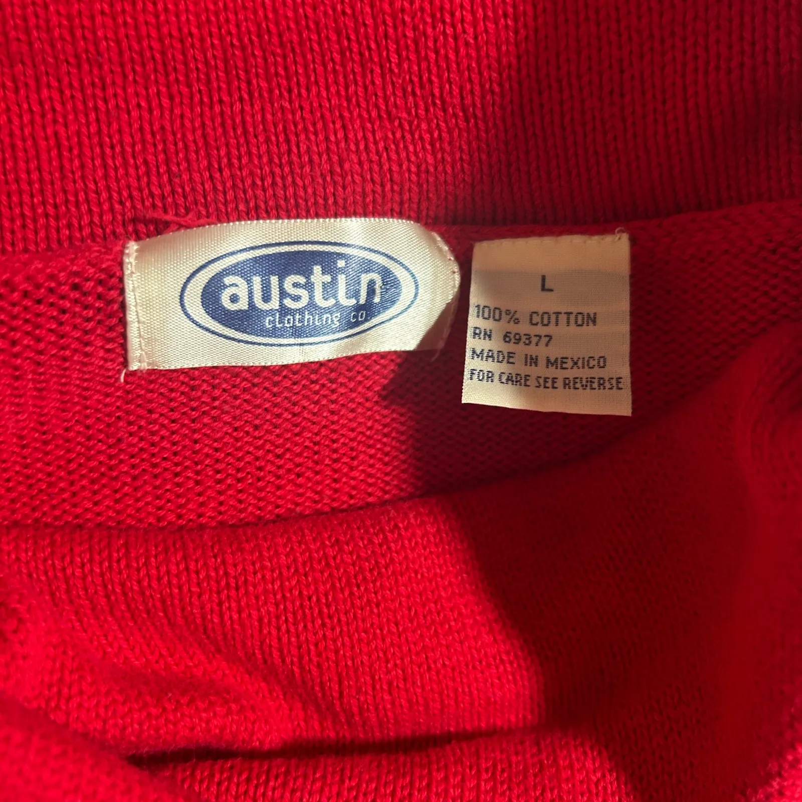 VTG Austin Clothing Women Sweater L Cowl Neck Knitted American Flag Patriotic Blue Size L - Image 2