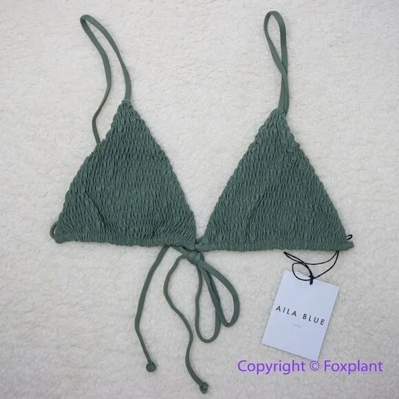 NEW Aila Blue Free People Soraya Bikini Top,‎ green, size L - Image 3