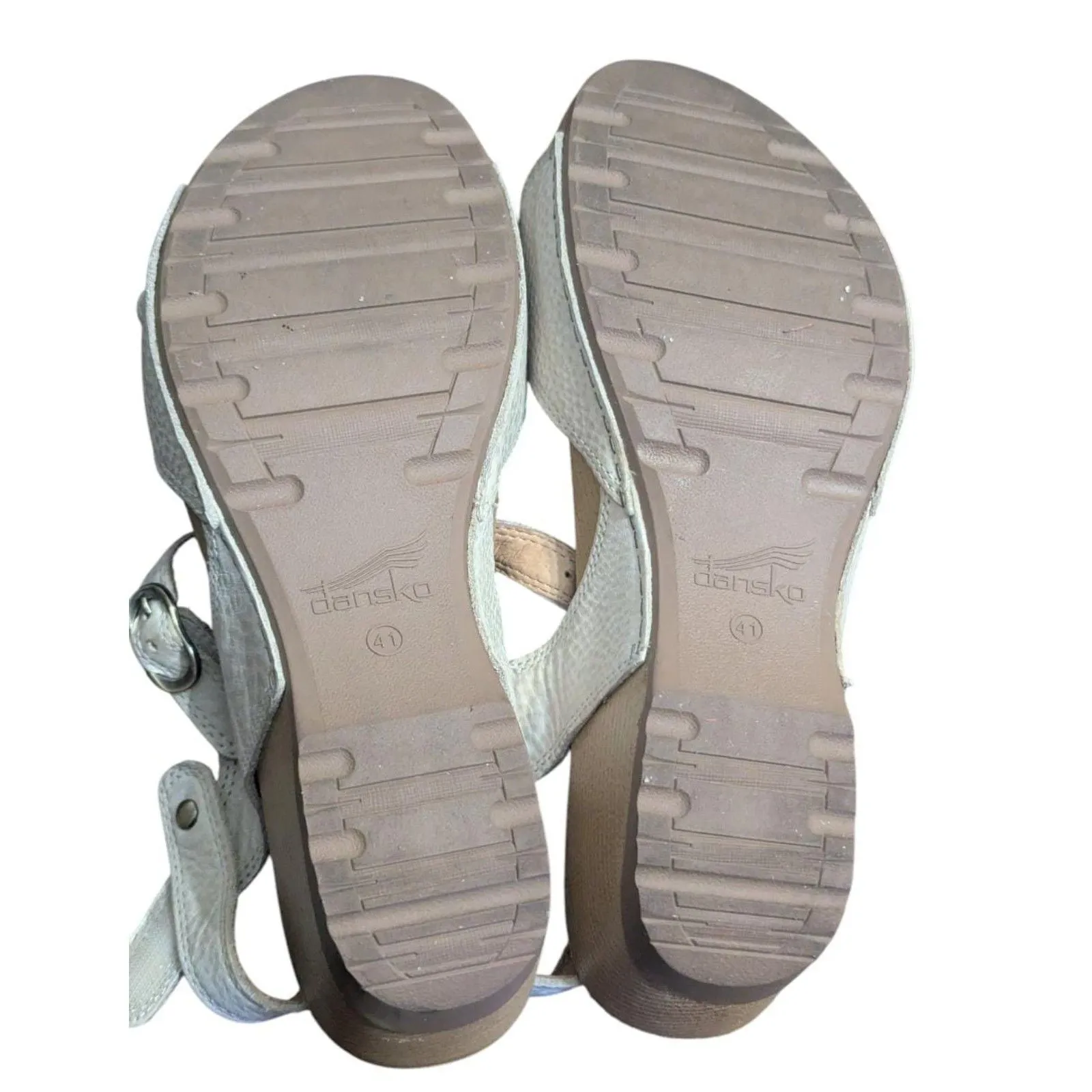 Dansko Fawna EU 41 US 10.5-11 White Snake Print Leather Wedge Sandal Comfort - Image 4