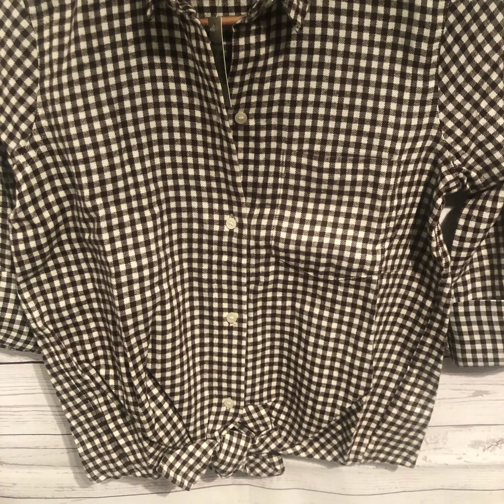 NWT Madewell Flannel Tie front shirt gingham check - Image 5
