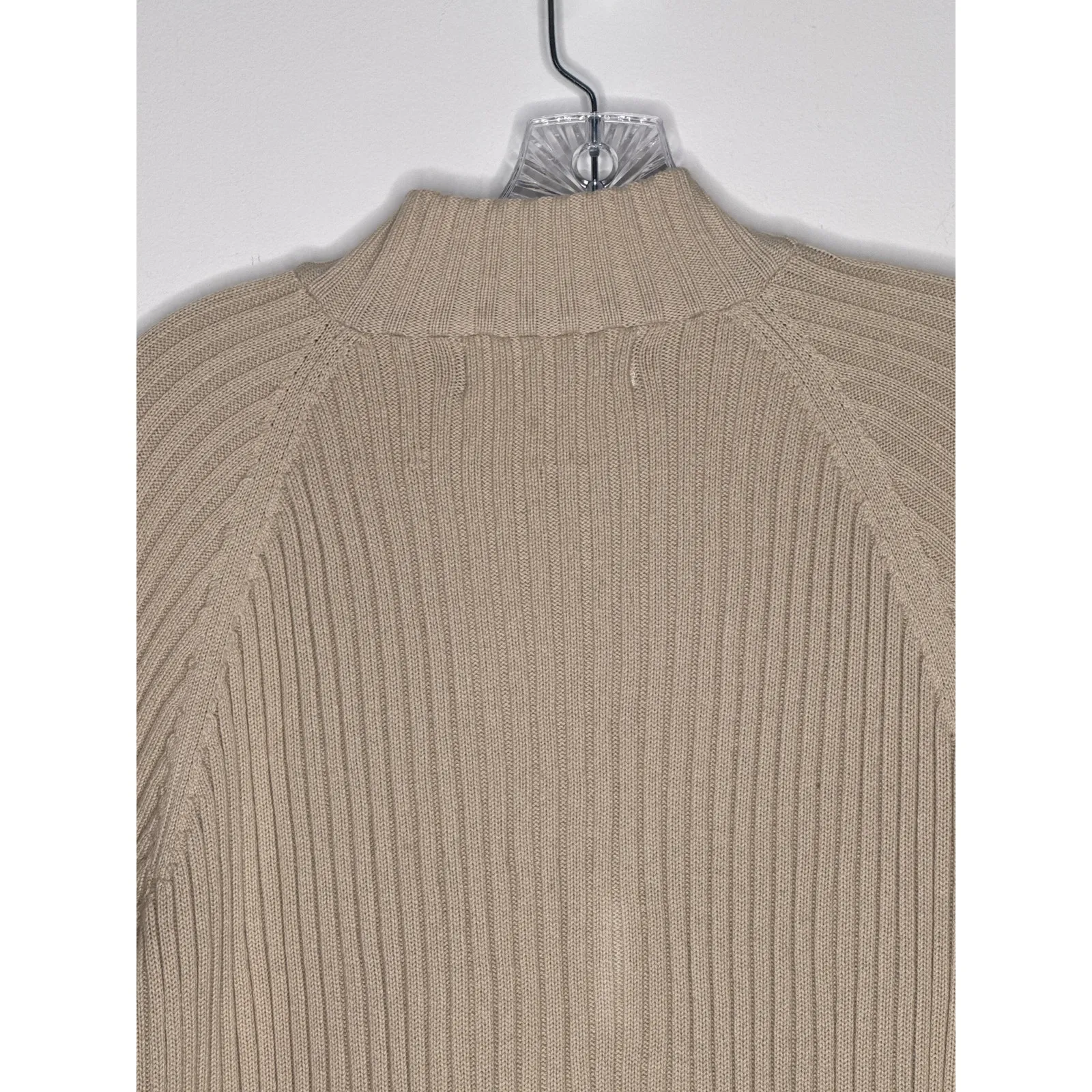 Vintage Kikit by Maurice Sasson Leather Knit sweater zipper jacket 90s Western M Tan Size M - Image 11