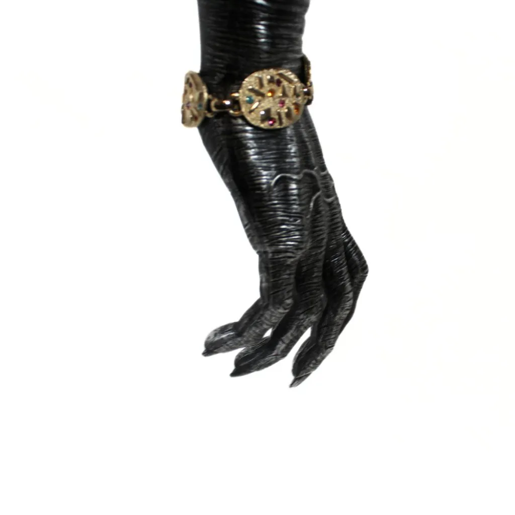 Vintage 1960s Sarah Cov Necklace and Bracelet Set Mod Gold Tone with Rhinestones - Image 6