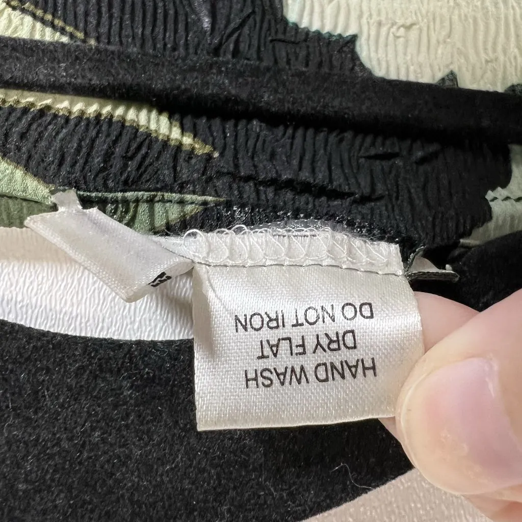 Alberto Makali Black & Aqua Floral Lightweight Cardigan Sweater Women’s‎ Sz M - Image 6