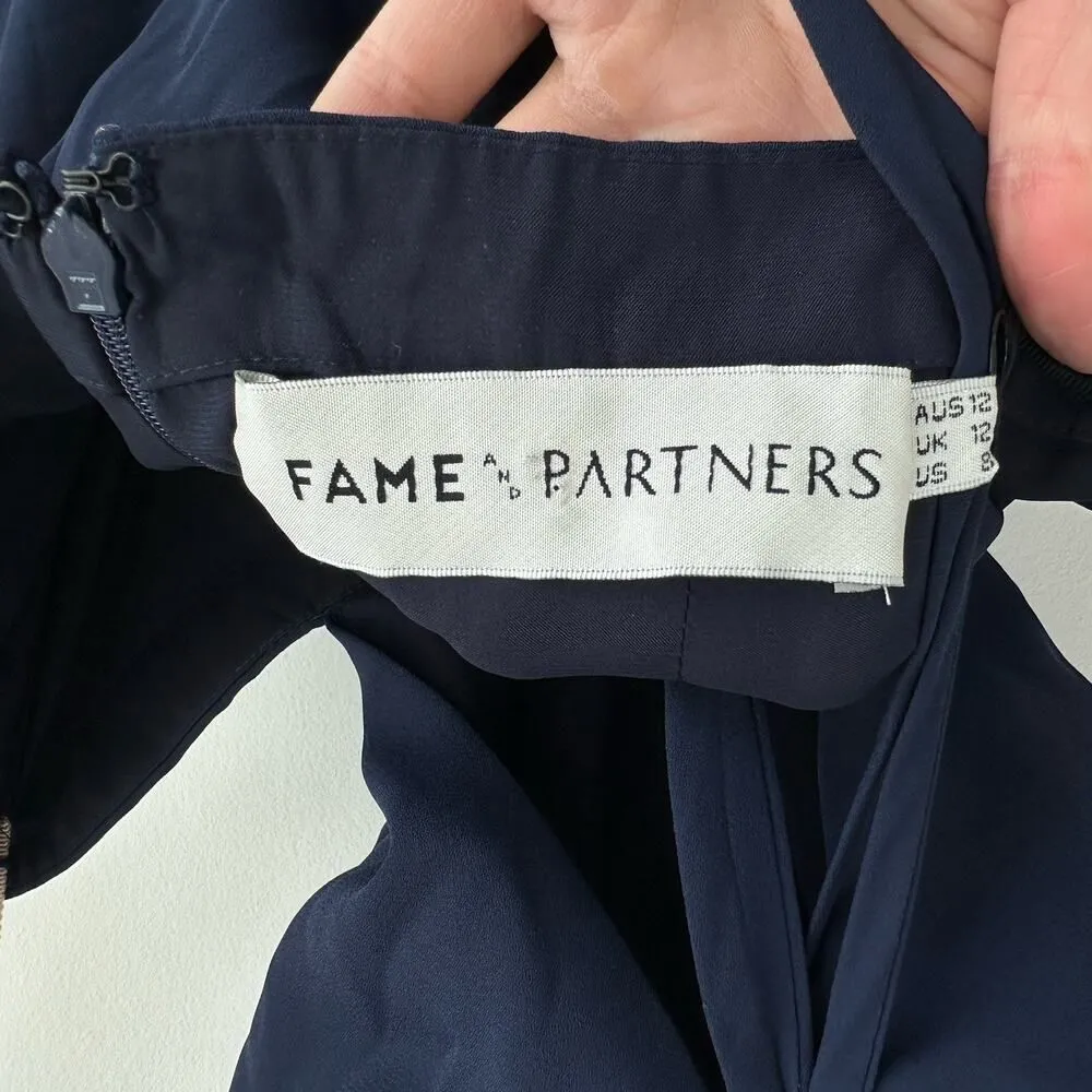 Fame And Partners Dress 8 Navy Dreamer Gown Evening Elegant Quiet Luxury Gala - Image 7