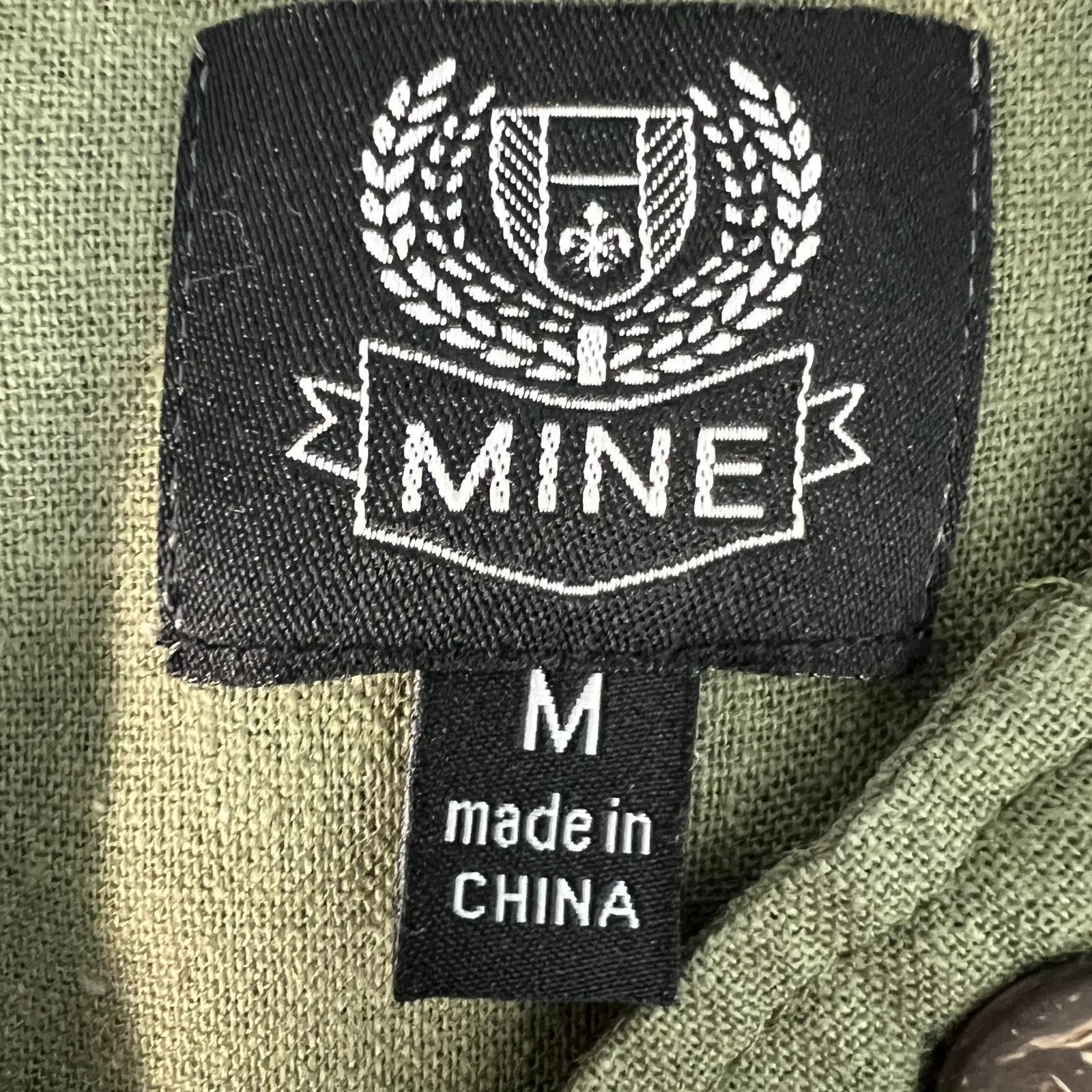 Mine Womens Jacket Medium Cotton Linen Olive Green Minimalist Capsule Beachy - Image 2