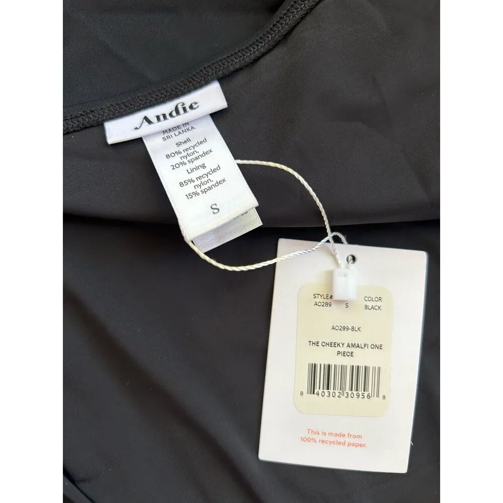 Andie Swim The Cheeky Amalfi One Piece in Black S NWT - Image 6