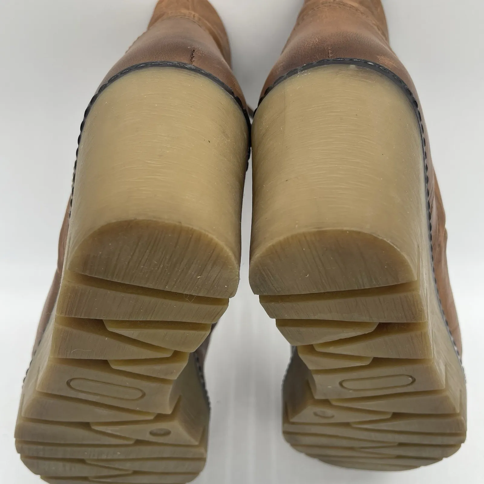 Diba True Womens 8 Booties Next Day Wedge Platform Brown Leather Soft Side Zip - Image 11