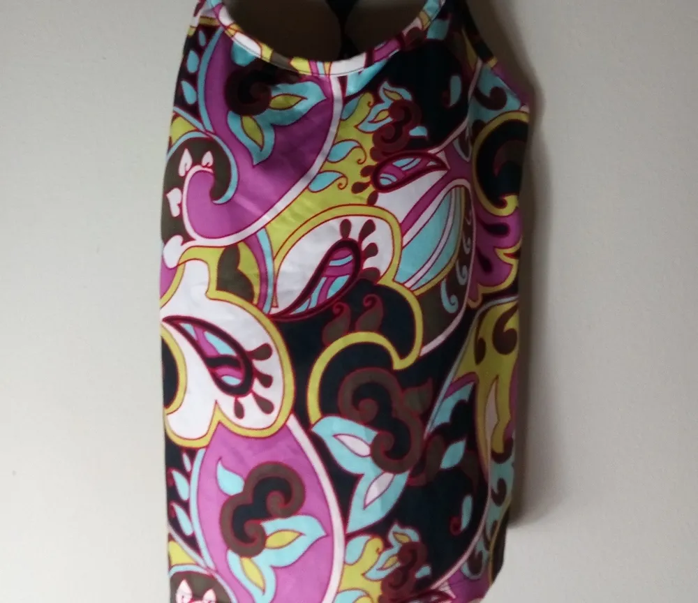 Athleta M Paisley Sport Tank Top in  Black Gold Purple - Image 5